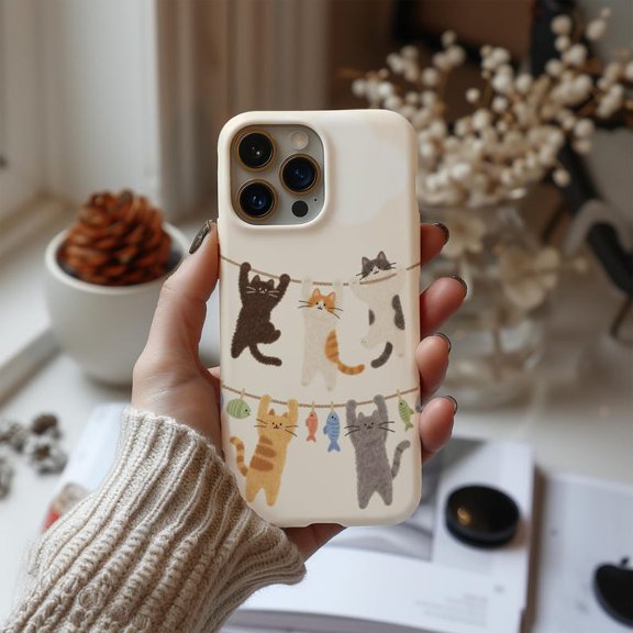 Cozy Kawaii Cat Case, Clear Protective Transparent Cover