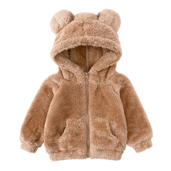 Cozy Kids Fleece Hooded Zip Up Jacket, Warm Toddler Outerwear