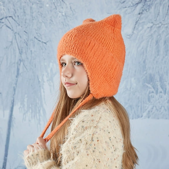 Cozy Kids Hats with Hooded Design Stylish Winter Accessories for Boys and Girls Knit Caps and Scarves for Children for Outdoor Adventures