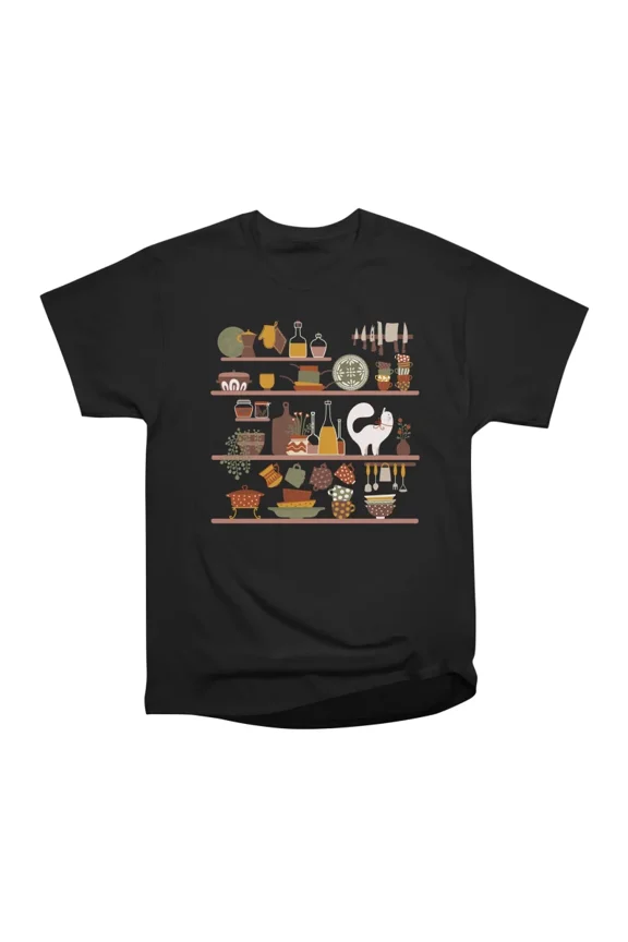 Cozy Kitchen Shelves T-Shirt Tee Gift For Him Merch For Her Apparel For Friend