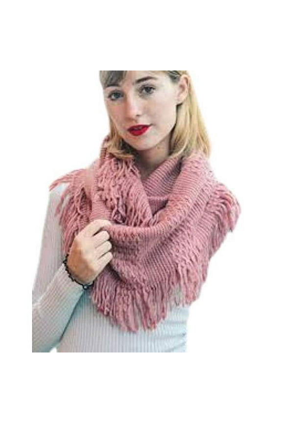 Cozy Knit Tassel Scarfs Pointelle Fringe Infinity Scarf Warm Fashion Cozy Loop Fall Winter Shawl Wrap Women Stylish Scarves (Mauve)