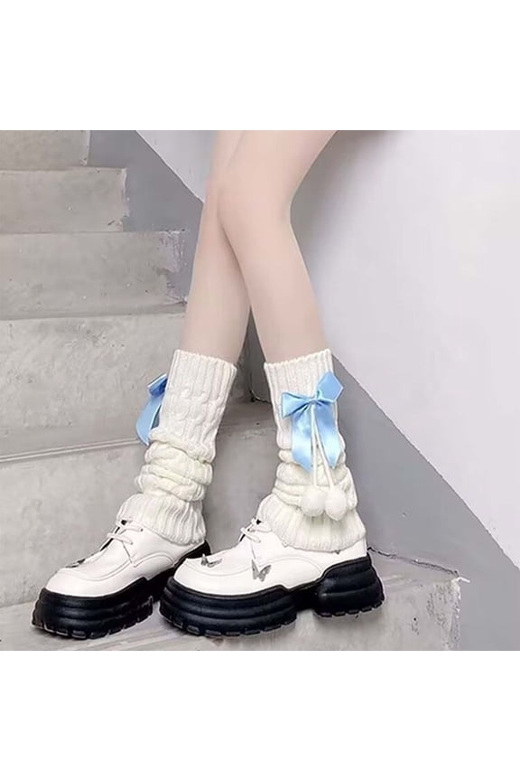 Cozy Knitted Leg Warmers For Soft Knitted Boot Cuffs Ankle Socks With Bow Detail Thermal Sleeves For Winter Fall Season Casual Wear And Fashion