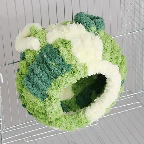 Cozy Knitted Parrot Hideaway House, 1 Pack, Soft Lined Cave for Cockatiels Lovebirds, Windproof Sleeping Pouch, Holiday Pet Gift, Green, 5.9 Inch