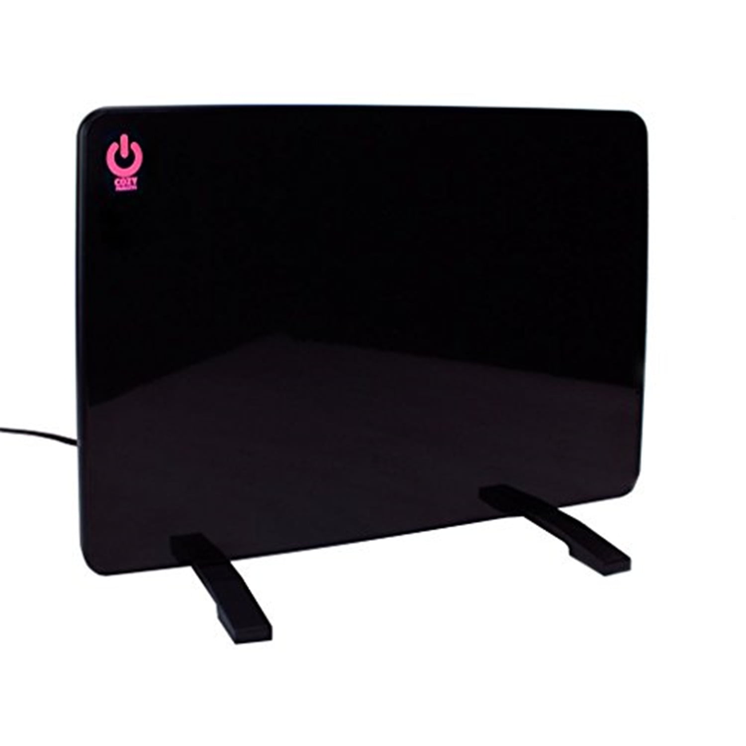 Black Electric Flat Panel Heater with Thermostat, 23"