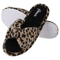 thumbnail image 1 of Cozy Leopard Print Shearling Relax Slide Memory Foam Slipper, 1 of 3