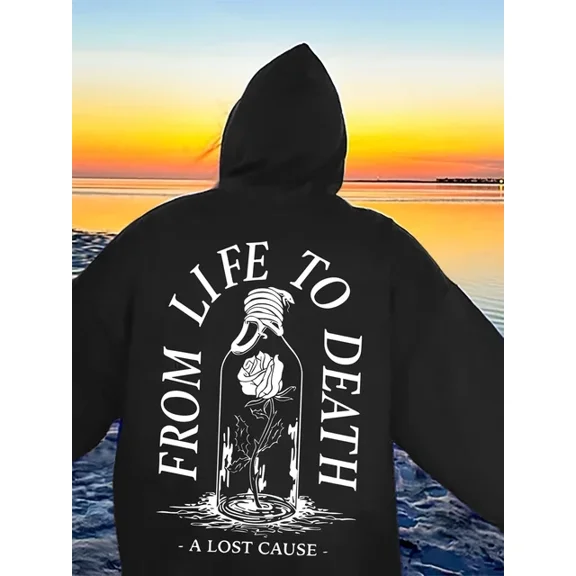 Cozy Letter Print Pullover 1 Side Hoodie S-5Xl