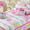 thumbnail image 1 of Cozy Line Cotton Cute Owl Pink Birds Floral Print Pattern Bedding Quilt Set (Queen - 3 Piece), 1 of 5