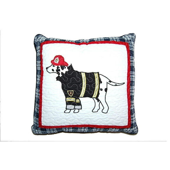 Cozy Line Dalmatian Fire Dog Square Decorative Throw Pillow
