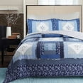 thumbnail image 1 of Cozy Line Freesia Patchwork 3-piece Reversible Cotton Quilt Bedding Set Queen, 1 of 5