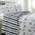 thumbnail image 1 of Cozy Line French Medallion Toile Black Reversible 100% Cotton 3-Piece Quilt Set, King Set, 1 of 6
