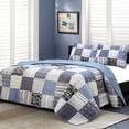 thumbnail image 1 of Cozy Line Home Fashion Daniel Striped Patchwork Quilt Set, 1 of 1