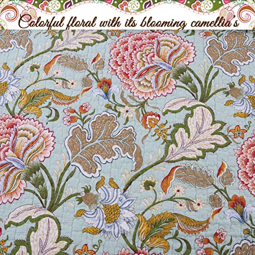 Cozy Line Home Fashions Blooming Red White Floral 100 Cotton