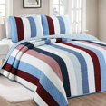 thumbnail image 1 of Cozy Line Home Fashions Cozy Line Blake Bold Striped Cotton Quilt Bedding Set Queen 3 Piece, 1 of 4