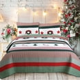 thumbnail image 1 of Cozy Line Home Fashions Cozy Line Christmas Wreath 3-Piece Quilt Bedding Set King, 1 of 6