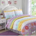 thumbnail image 1 of Cozy Line Home Fashions Floral Heart Print Reversible Girl Bedding Quilt Set, Bedspread, Coverlet (Flower Garden, Twin - 2 Piece), 1 of 6