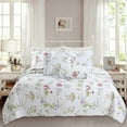 thumbnail image 1 of Cozy Line Home Fashions Floral Microfiber Quilt, King - Reversible, 1 of 6