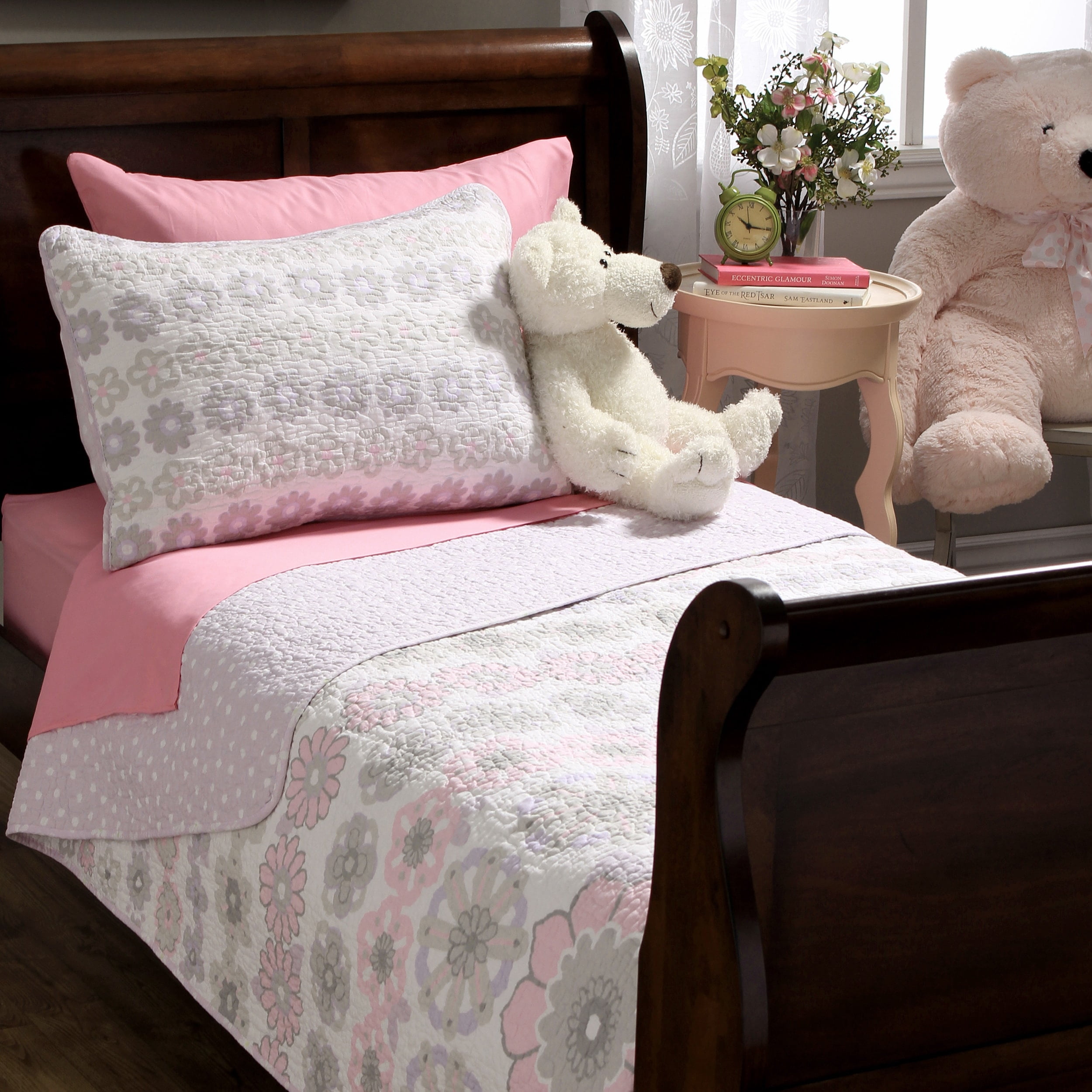 Cozy Line Home Fashions Inc Lola Pink Floral Cotton Quilt Bedding Set ...