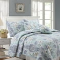thumbnail image 1 of Cozy Line Jasmine Floral 3-piece Reversible Cotton Bedding Quilt Set, King, 1 of 7