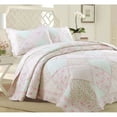 thumbnail image 1 of Cozy Line Home Fashions Rosa Floral Patchwork Cotton Quilt Set, Queen, 1 of 3