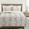 thumbnail image 1 of Cozy Line Home Fashions Taupe Khaki Floral Blooming Cotton Reversible Quilt Bedding Set, Coverlet, Bedspread (Taupe Blooming, King - 3 Piece), 1 of 7