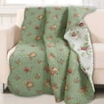 thumbnail image 1 of Cozy Line Home Fashions Vintage Floral 100% Cotton Personal Reversible Quilted Throw Blanket, 1 of 2