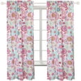thumbnail image 1 of Cozy Line Mariah Pink Blue Floral Microfiber Window Curtain Panel Set of 2, 84" inch Long, 1 of 3