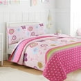 thumbnail image 1 of Cozy Line Microfiber Reversible Girls Coverlet Bedspread Quilt Set with Shams (Flower Garden, Queen - 3 Pieces), 1 of 4