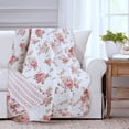 thumbnail image 1 of Cozy Line Shabby Chic Spring Rose 100% Cotton Quilted Throw Blanket, 1 of 4