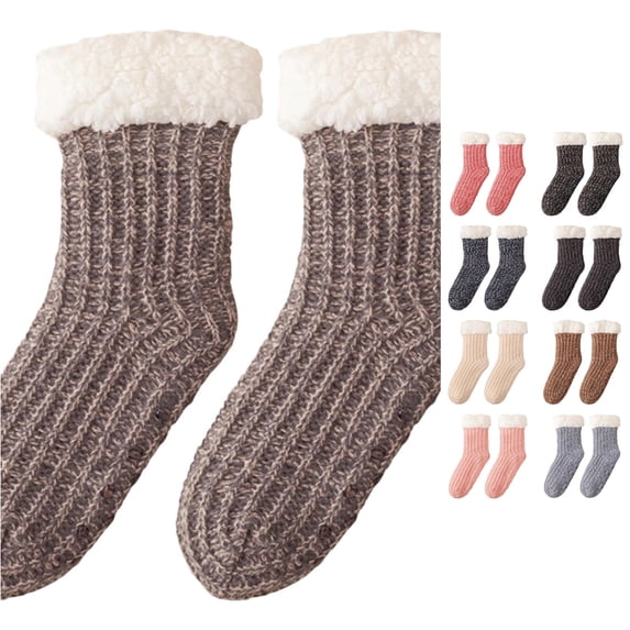 Cozy Lined Thermal Knee High Stockings For Women Warm Winter Hosiery Sleep Spa Slipper Socks