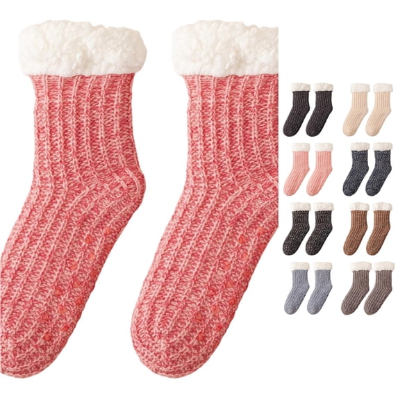 Cozy Lined Thermal Knee High Stockings For Women Warm Winter Hosiery Sleep Spa Slipper Socks