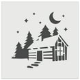 thumbnail image 1 of Cozy Log Cabin Outdoors Trees Woods DIY Cookie Wall Craft Stencil - 11.5 Inch, 1 of 5