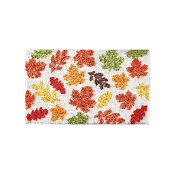 Cozy Maple Leaf Faux Area Rug, Soft Non-Slip Fall Decorative Mat for Entryway Living Room Bedroom