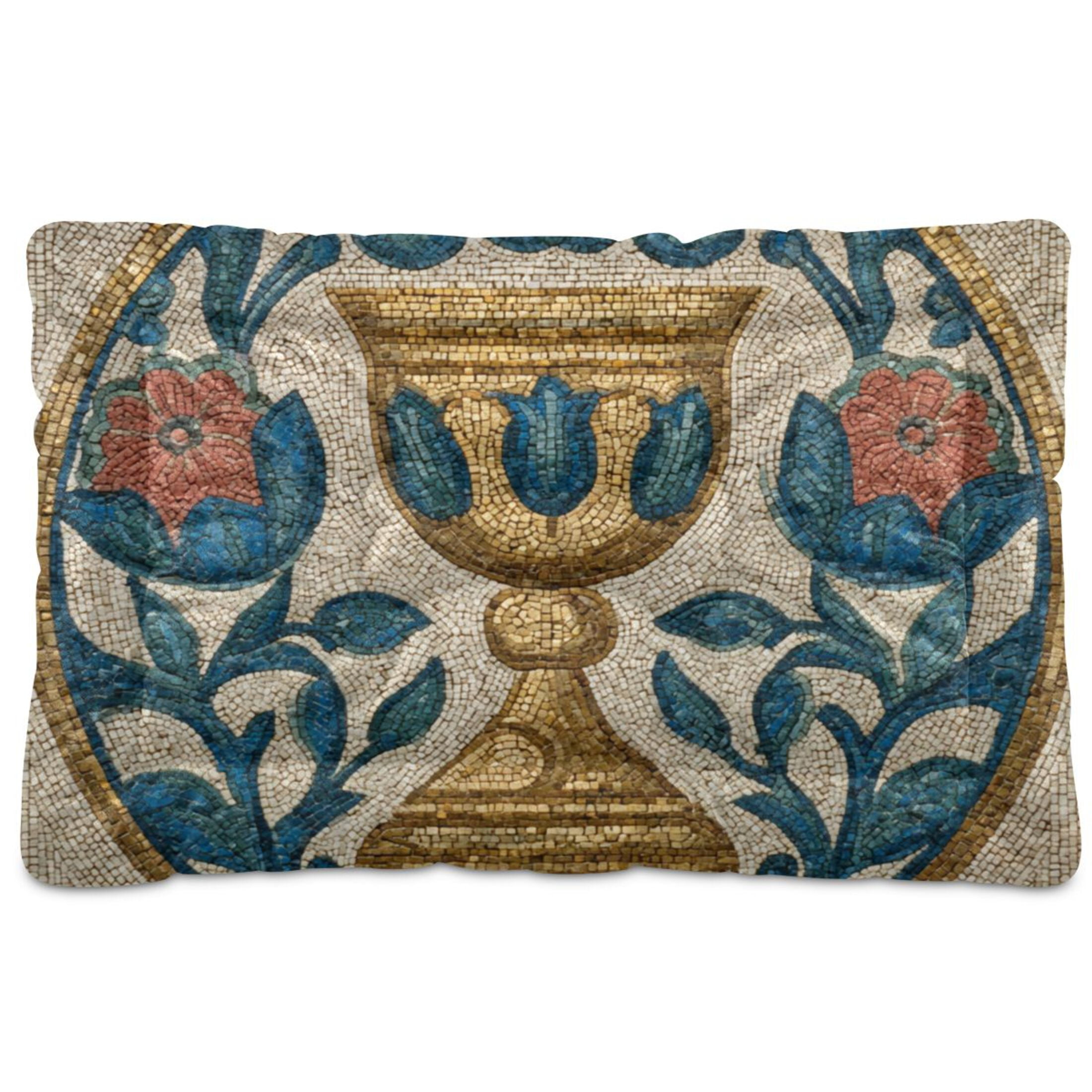 Cozy Mat Pet Bed Indoor Outdoor Warm Soft For Cat Dog Puppy(S/M) A Medieval Mosaic Pattern