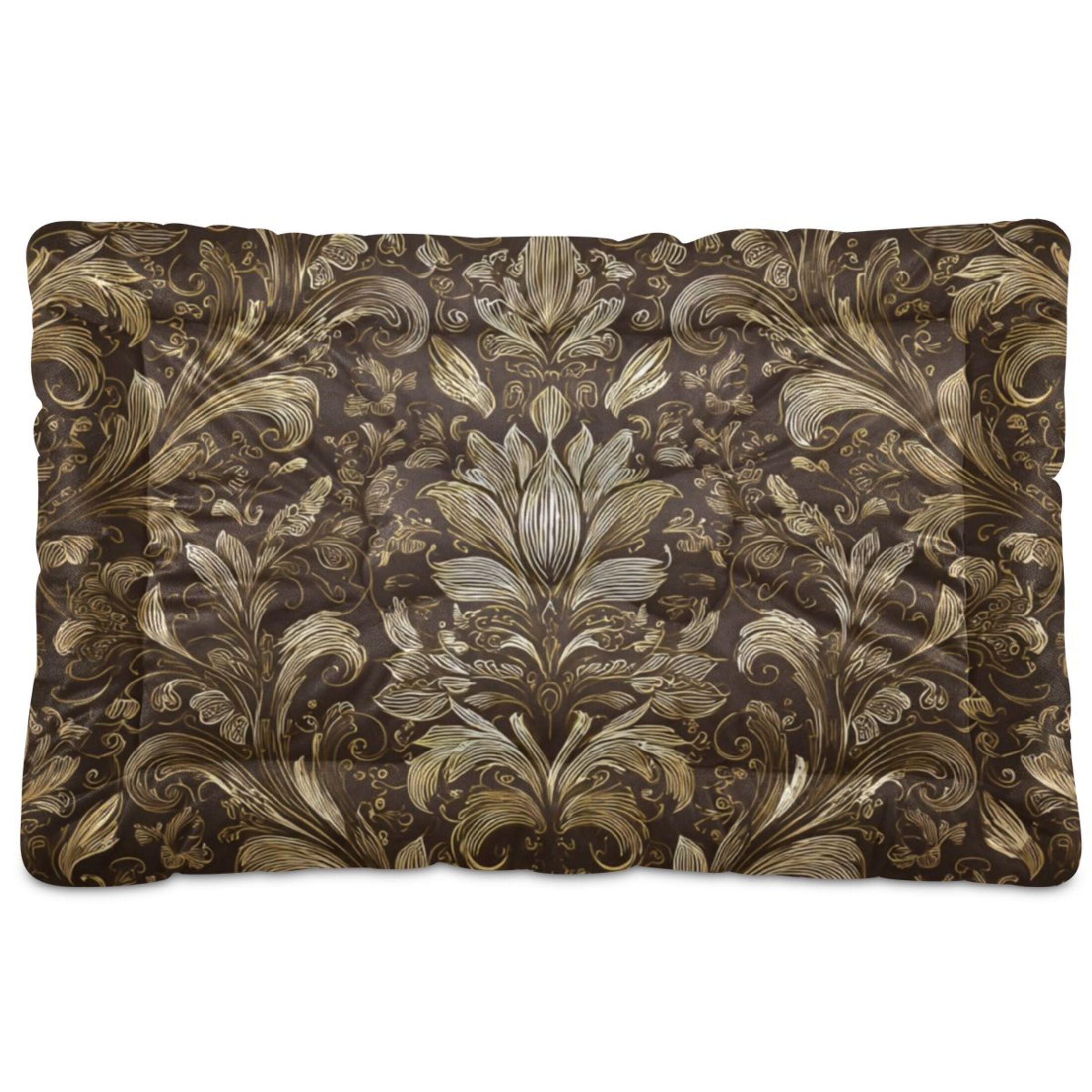 Cozy Mat Pet Bed Indoor Outdoor Warm Soft For Cat Dog Puppy(S/M) A Seamless Pattern with A Gold Foil