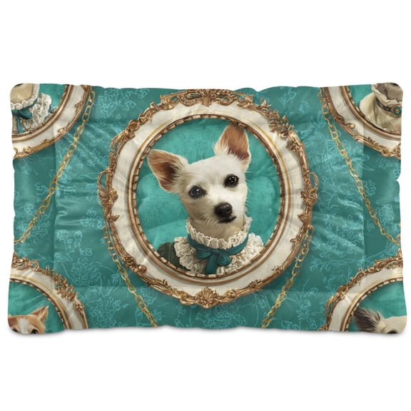 Cozy Mat Pet Bed Indoor Outdoor Warm Soft For Cat Dog Puppy(S/M) Adorable Little Dog Wearing Victorian