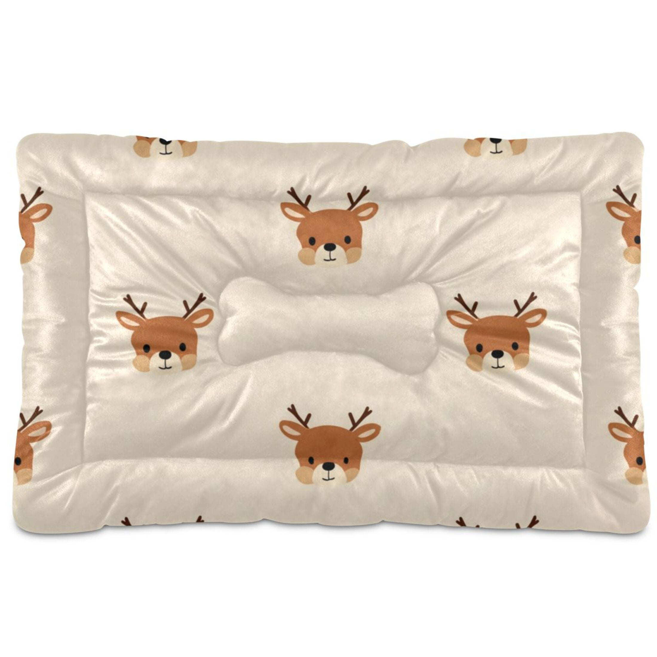 Cozy Mat Pet Bed Indoor Outdoor Warm Soft For Cat Dog Puppy(S/M) Beige Background