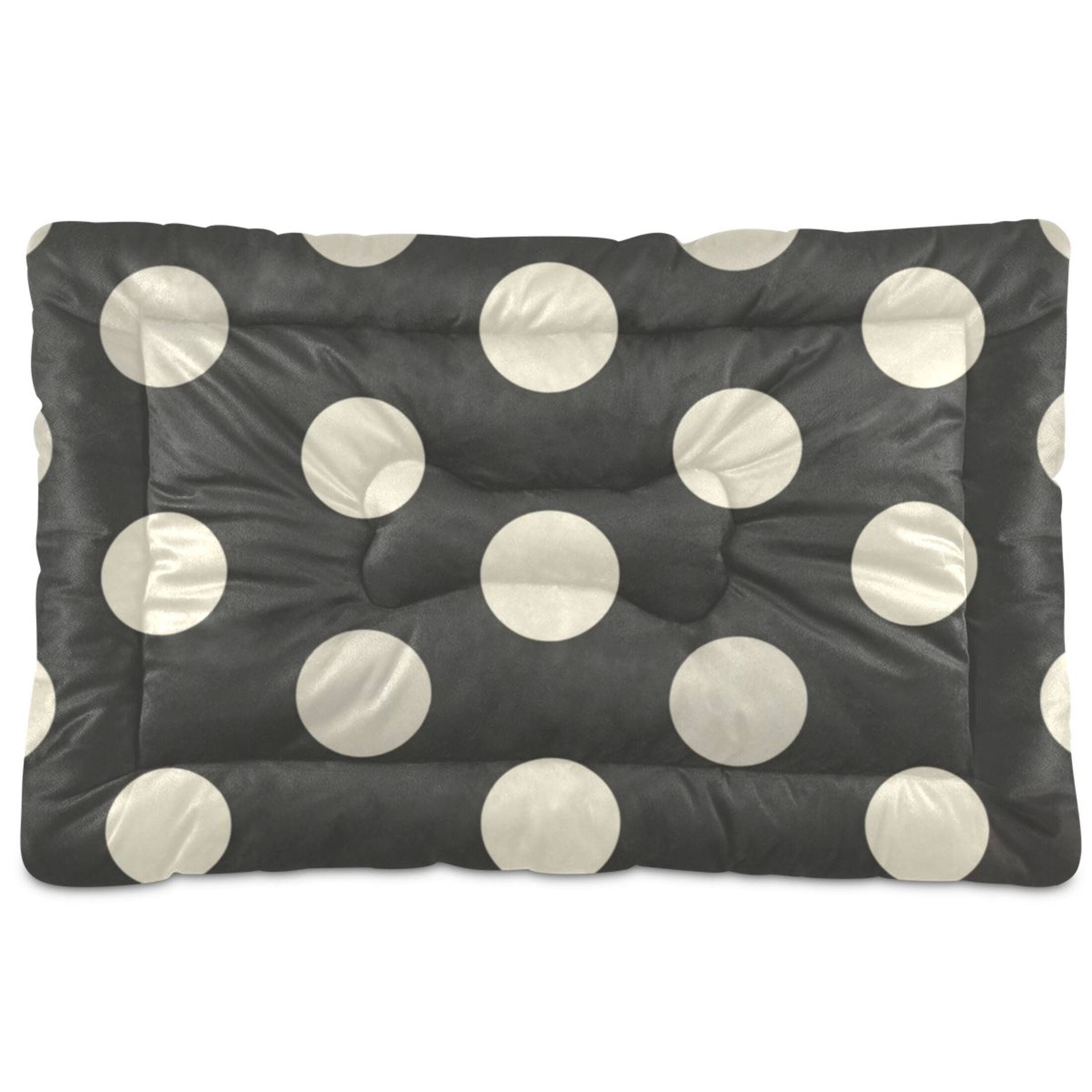 Cozy Mat Pet Bed Indoor Outdoor Warm Soft For Cat Dog Puppy(S/M) Black &white Polka Dot Designed
