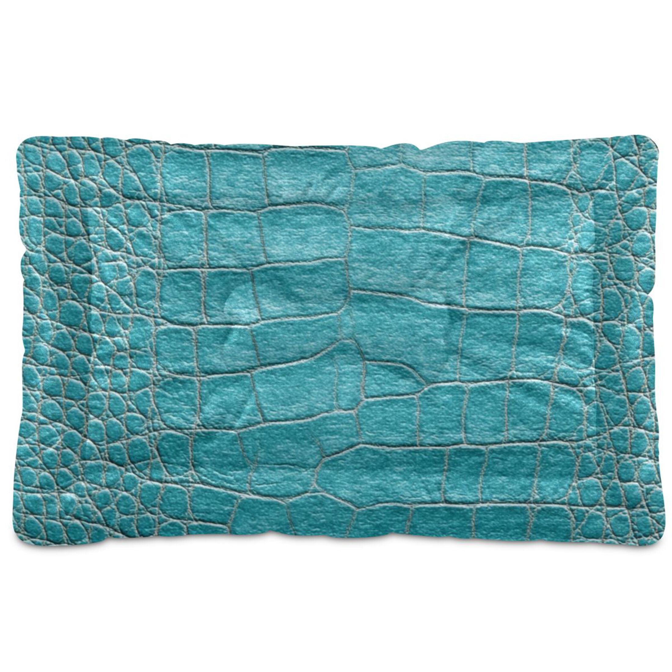 Cozy Mat Pet Bed Indoor Outdoor Warm Soft For Cat Dog Puppy(S/M) Blue Crocodile Pattern