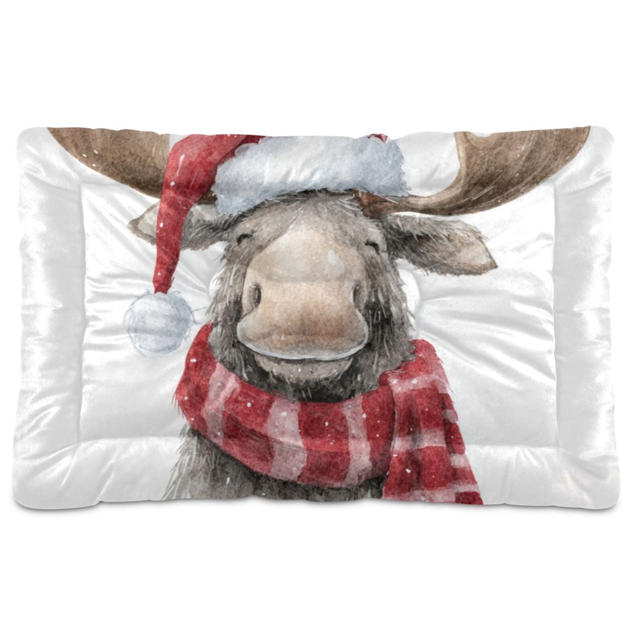 Cozy Mat Pet Bed Indoor Outdoor Warm Soft For Cat Dog Puppy(S/M) Christmas Hat Scarf Reindeer