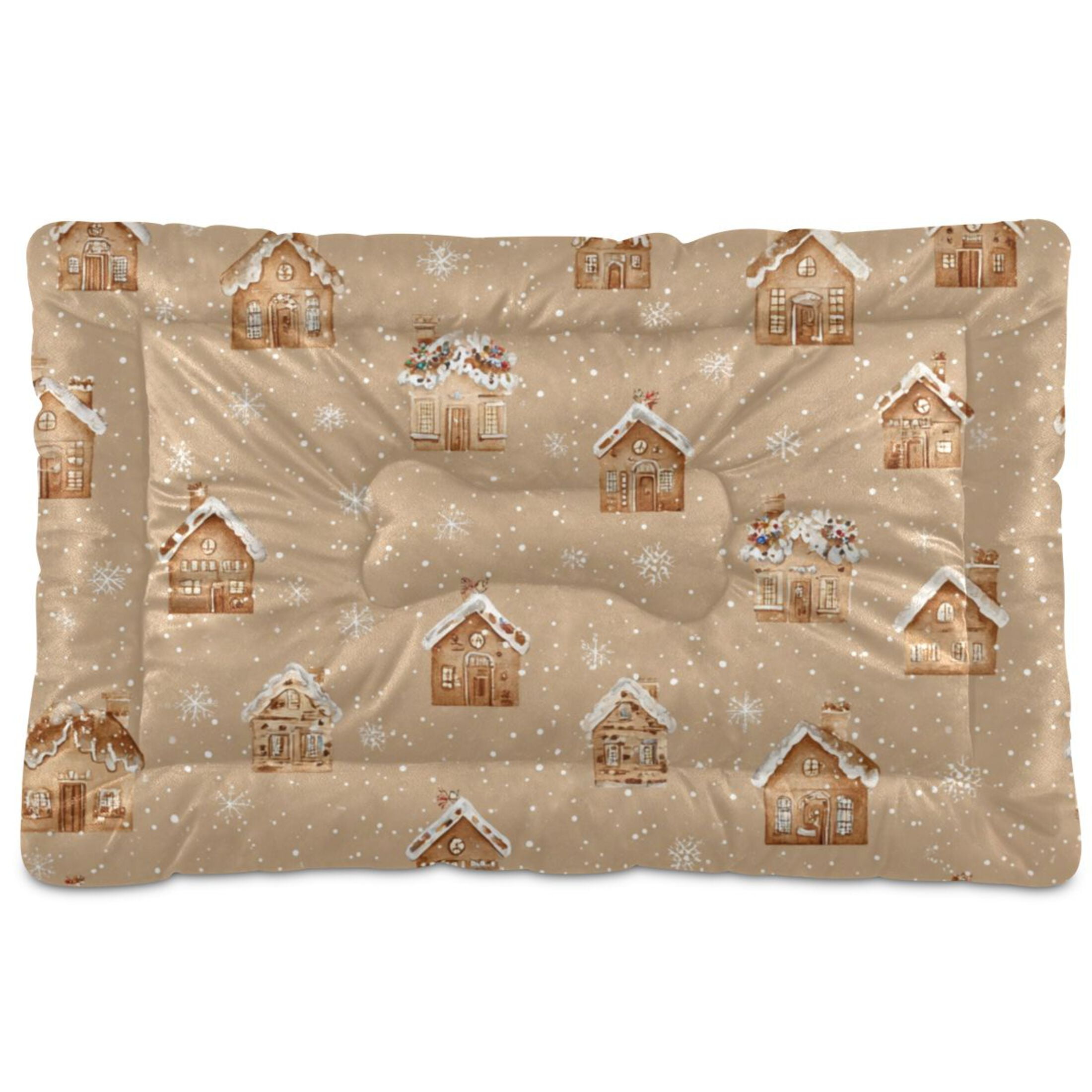 Cozy Mat Pet Bed Indoor Outdoor Warm Soft For Cat Dog Puppy(S/M) Creamy Sandy Beige Background