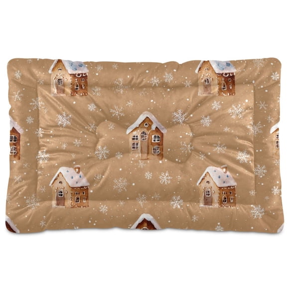 Cozy Mat Pet Bed Indoor Outdoor Warm Soft For Cat Dog Puppy(S/M) Cute Christmas Gingerbread Houses