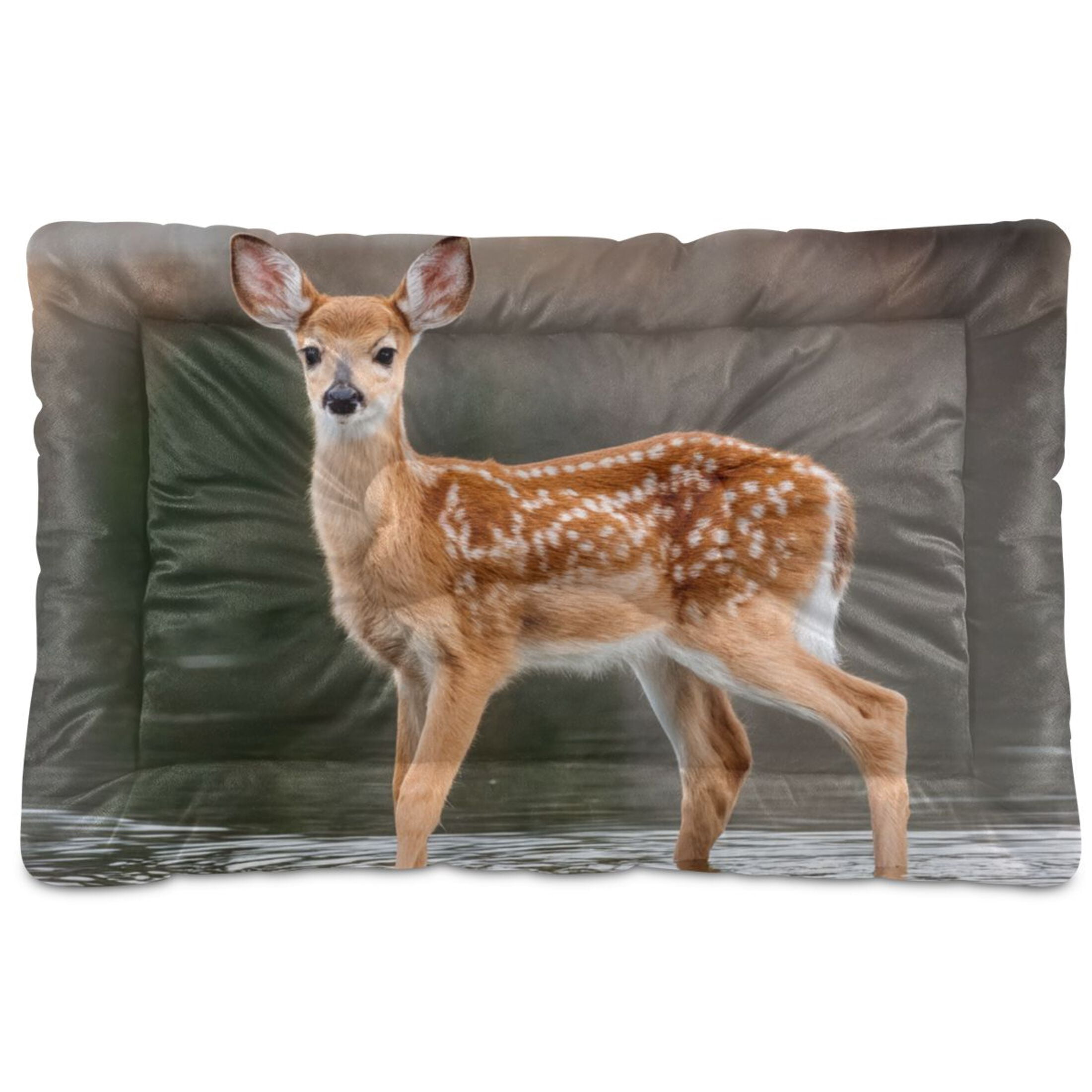Cozy Mat Pet Bed Indoor Outdoor Warm Soft For Cat Dog Puppy(S/M) Deer Stands in The River