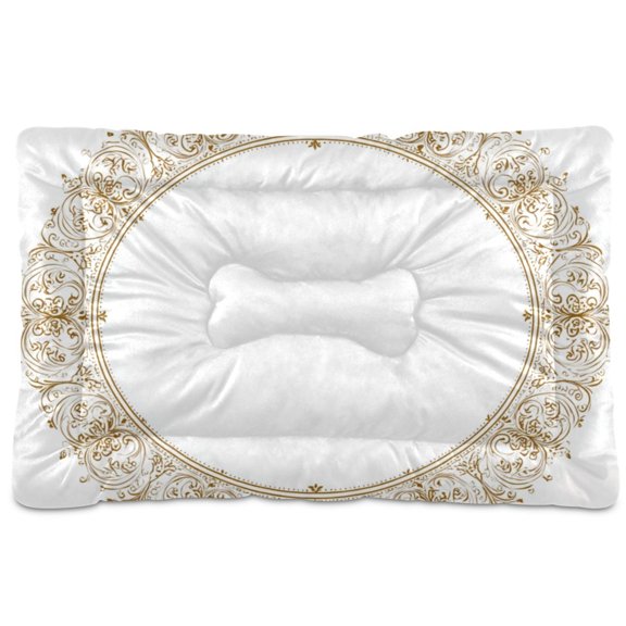 Cozy Mat Pet Bed Indoor Outdoor Warm Soft For Cat Dog Puppy(S/M) Gold Intricate Design
