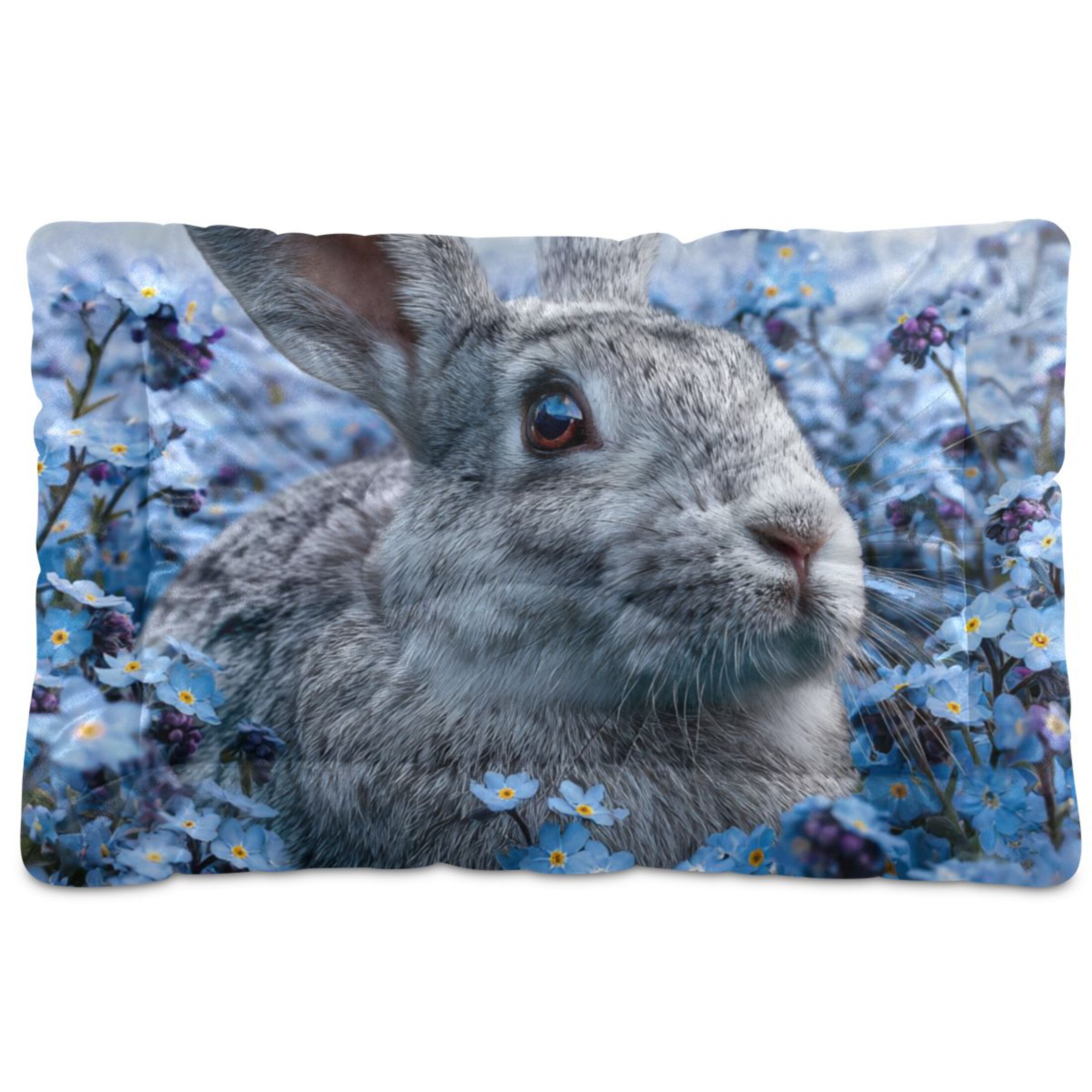 Cozy Mat Pet Bed Indoor Outdoor Warm Soft For Cat Dog Puppy(S/M) Grey Bunny