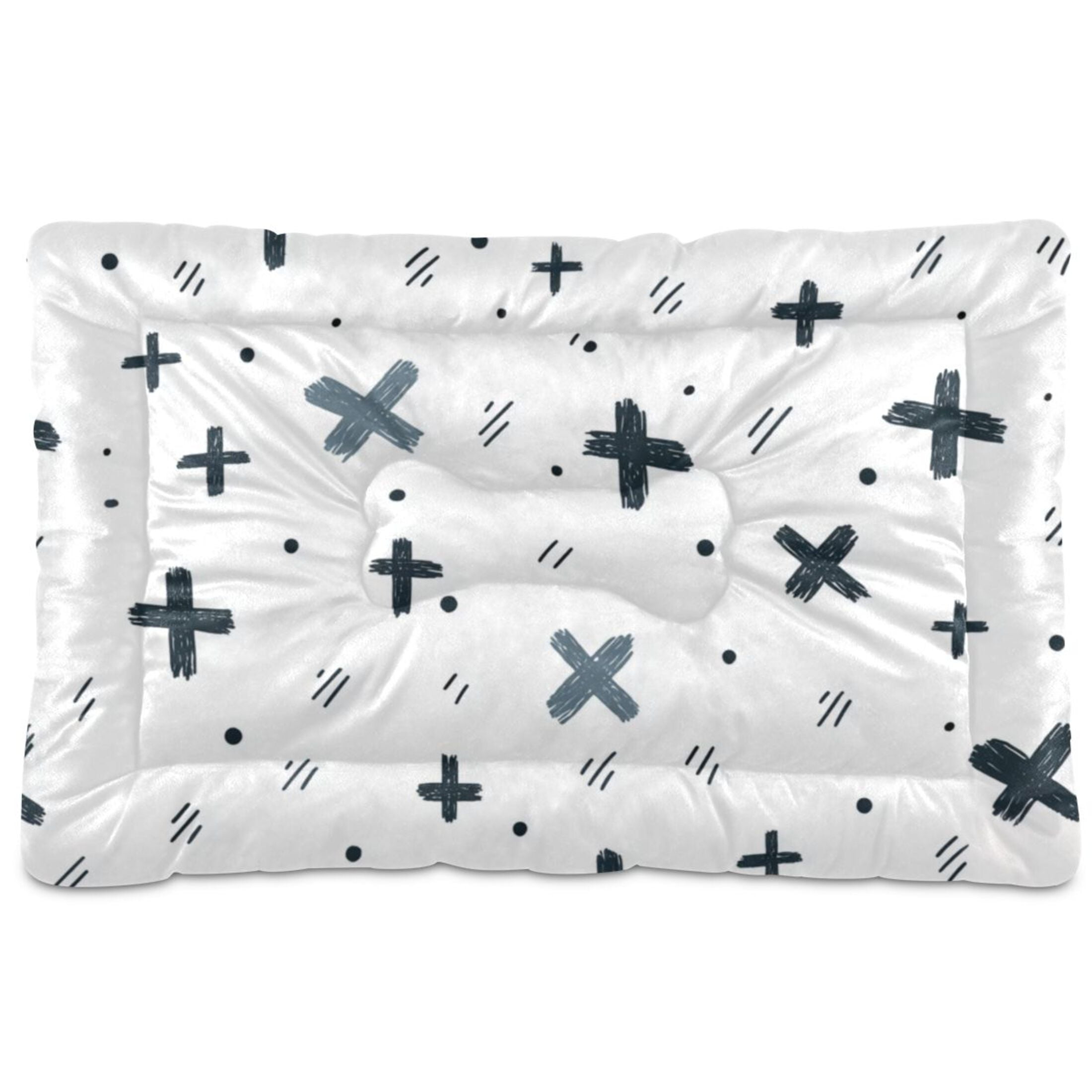 Cozy Mat Pet Bed Indoor Outdoor Warm Soft For Cat Dog Puppy(S/M) Hand-drawn Crosses