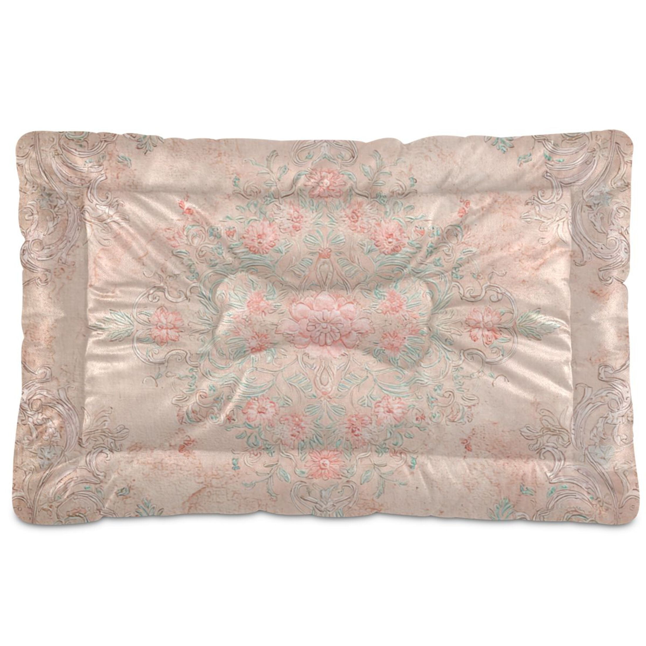 Cozy Mat Pet Bed Indoor Outdoor Warm Soft For Cat Dog Puppy(S/M) Intricate Border Design