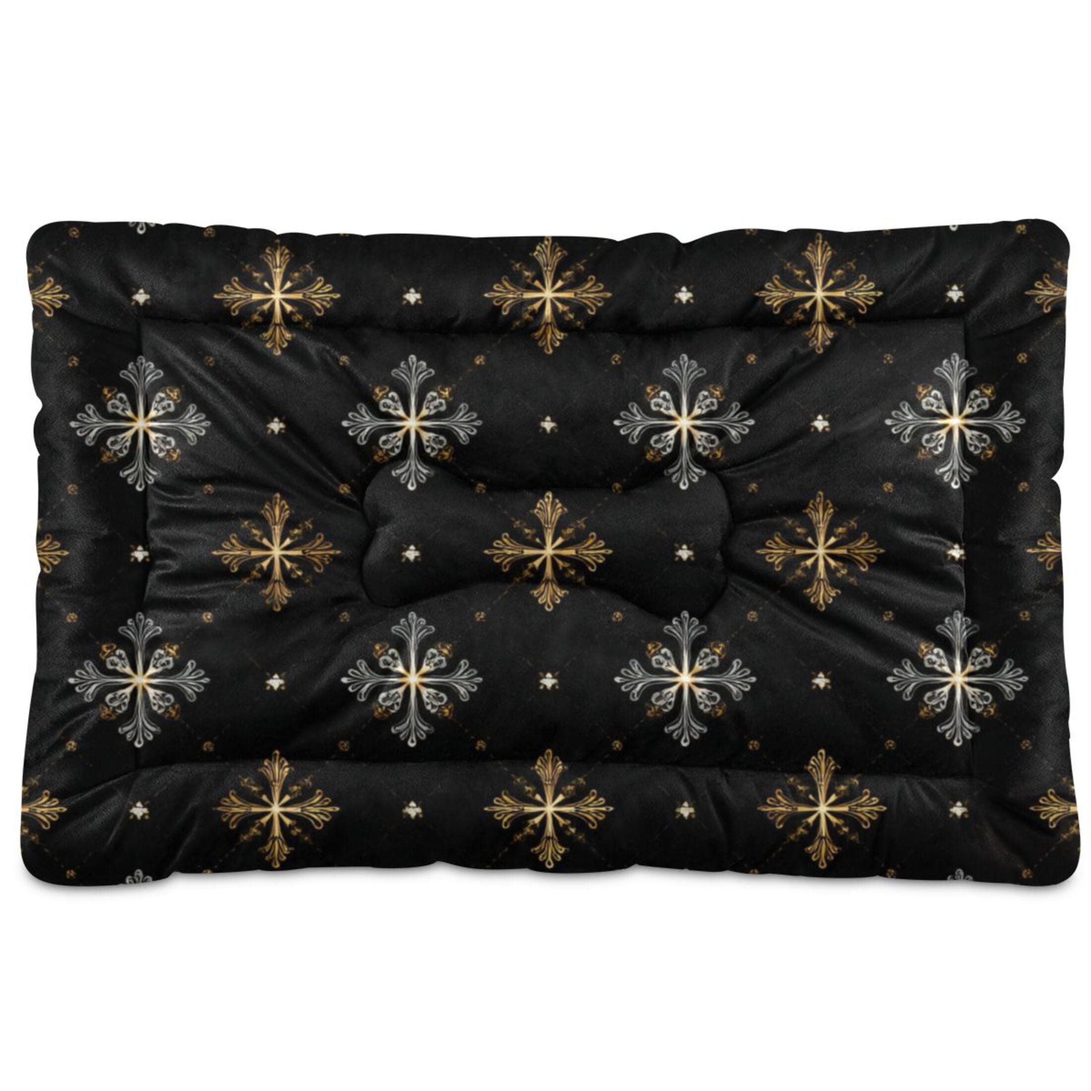 Cozy Mat Pet Bed Indoor Outdoor Warm Soft For Cat Dog Puppy(S/M) Intricate Crosses Decorative