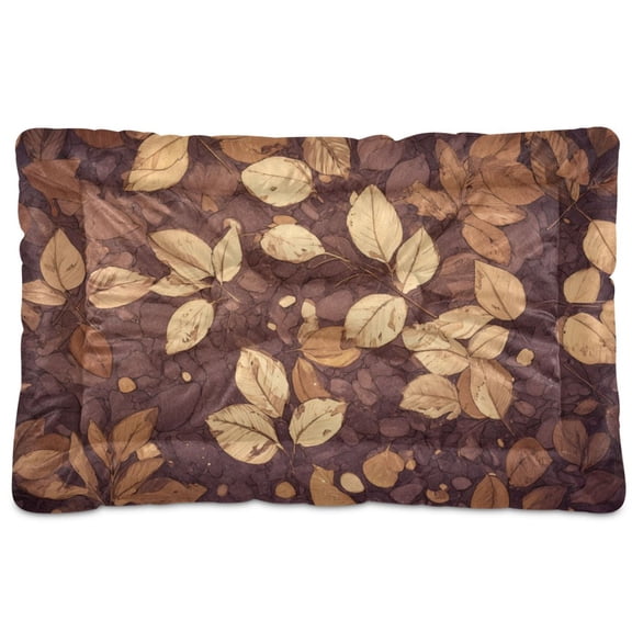 Cozy Mat Pet Bed Indoor Outdoor Warm Soft For Cat Dog Puppy(S/M) Leaves on The Ground