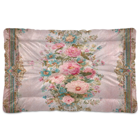 Cozy Mat Pet Bed Indoor Outdoor Warm Soft For Cat Dog Puppy(S/M) Light Vintage Floral