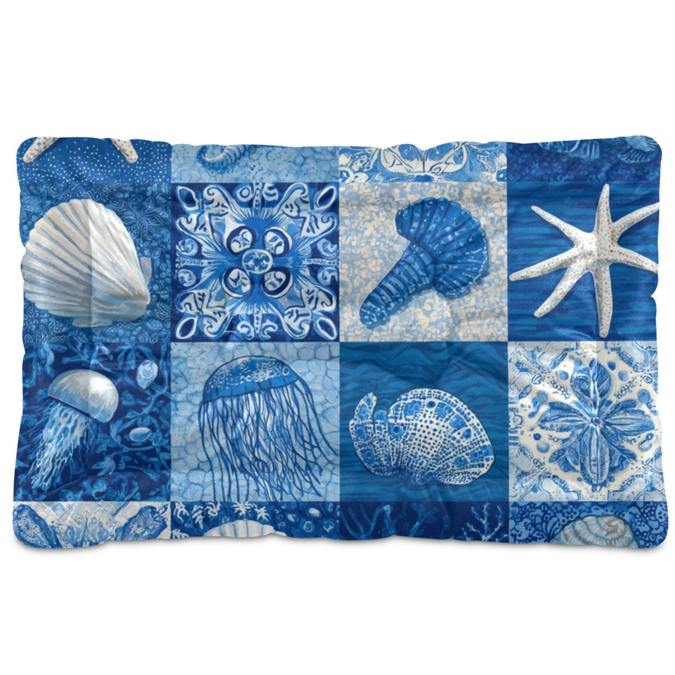 Cozy Mat Pet Bed Indoor Outdoor Warm Soft For Cat Dog Puppy(S/M) Marine